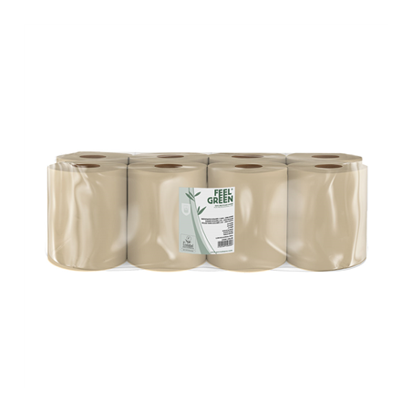 Image ESSUIE-MAINS "AUTOCUT" ECOLABEL 2 PLIS  21 G/M2 150 M Ø19,5x20 CM NATUREL OUATE (8 UNITÉ) #1