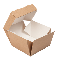 Image BOÎTES HAMBURGER 'THEPACK' 240 G/M2 15,5x15,5x11,5 CM (XXL) NATUREL CARTON ONDULÉ NANO-MICRO (300 UNITÉ) #4