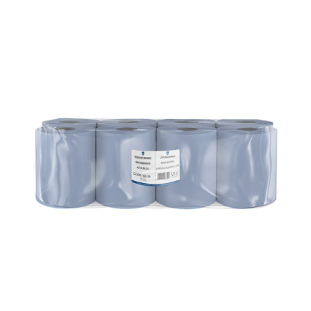 Image ESSUIE-MAINS "AUTOCUT" ECOLABEL 2 PLIS  20 G/M2 150 M Ø19,5x20 CM BLEU OUATE (8 UNITÉ) #1