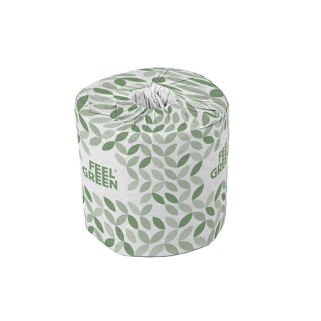 Image HYGIÉNIQUE 2 PLIS ENVOLOPPÉ INDIVIDUEL 'FEEL GREEN' 2x17 G/M2 9 CM (h) x 35 M NATUREL PAPIER RECYCLÉ (48 UNITÉ) #1