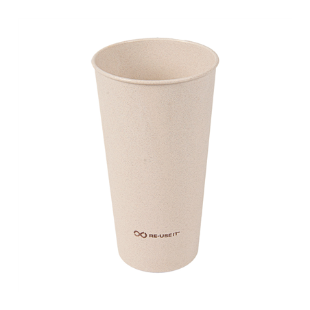 Image VERRES RÉUTILISABLES 400 ML Ø7,6/5,3x13,6 CM NATUREL RICE HUSK BIOCOMPOSITE (500 UNITÉ) #1