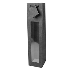 Image 10 U. SACS PORTE-BOUTEILLES AVEC FENÊTRE 350 G/M2 9,2+8,8x38 CM NOIR KRAFT (1 UNITÉ) #1