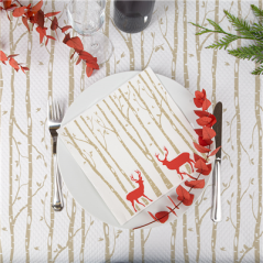 Image SERVIETTES "DOUBLE POINT" 'CARIBÚ' 18 G/M2 33x33 CM BLANC OUATE (1200 UNITÉ) #3