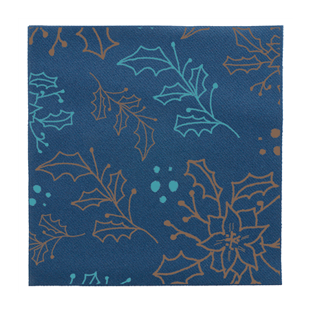 Image SERVIETTES 'HOLLY' 55 G/M2 40x40 CM BLEU AIRLAID (700 UNITÉ) #1