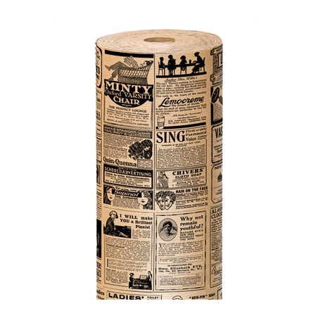 Image PAPIER CADEAUX 'TIMES' 60 G/M2 0,7x100 M NATUREL KRAFT VERGÉ (1 UNITÉ) #1
