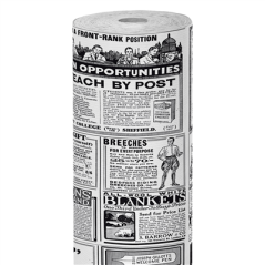 Image PAPIER CADEAUX 'TIMES' 60 G/M2 0,7x100 M BLANC KRAFT VERGÉ (1 UNITÉ) #1