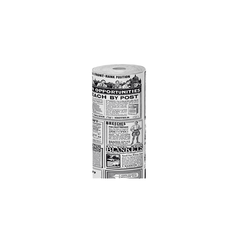 PAPIER CADEAUX 'TIMES' 60 G/M2 0,7x100 M BLANC KRAFT VERGÉ (1 UNITÉ)