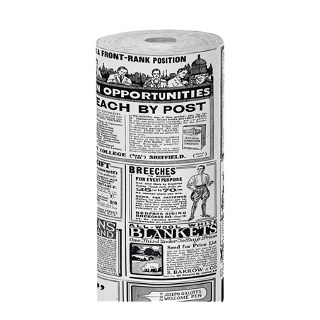 Image PAPIER CADEAUX 'TIMES' 60 G/M2 0,7x100 M BLANC KRAFT VERGÉ (1 UNITÉ) #1