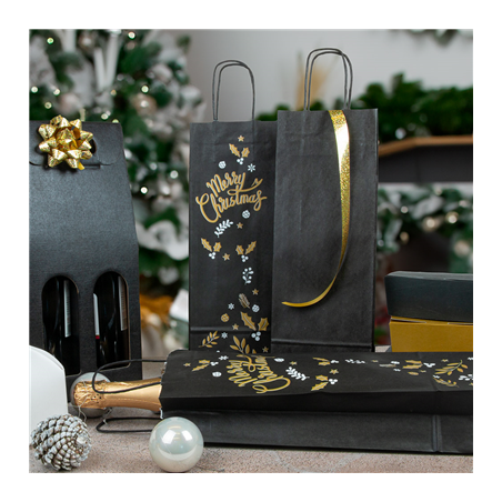 SACS SOS AVEC ANSES 1 BOTEILLE  100 G/M2 14+8x40 CM BLANC KRAFT (250 UNITÉ)