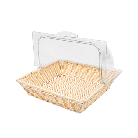 CORBEILLE SIMILAIRE OSIER AVEC COUPOLE  36x33,5x26 CM BEIGE PP (1 UNITÉ)