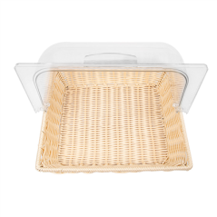 Image CORBEILLE SIMILAIRE OSIER AVEC COUPOLE  36x33,5x26 CM BEIGE PP (1 UNITÉ) #4