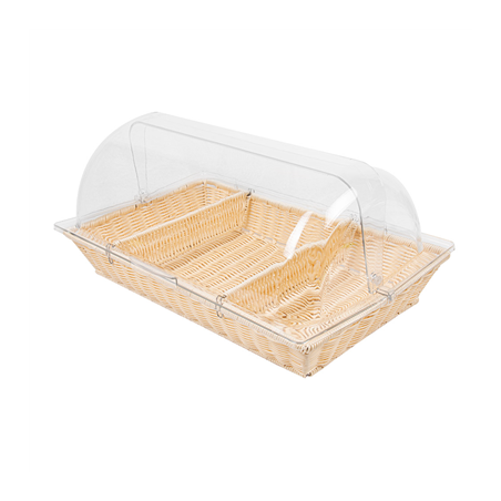Image CORBEILLE SIMILAIRE OSIER AVEC COUPOLE GN 1/1  53,5x33,5x28 CM BEIGE PP (1 UNITÉ) #1