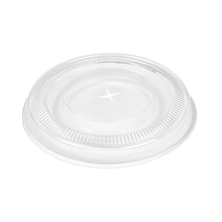 Image COUVERCLES PLATS À CROIX POUR 224.01  Ø 8,5x0,8 CM TRANSPARENT PLA (800 UNITÉ) #1