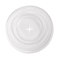 Image COUVERCLES PLATS À CROIX POUR 224.01  Ø 8,5x0,8 CM TRANSPARENT PLA (800 UNITÉ) #3