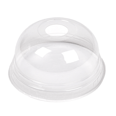 Image COUVERCLES COUPOLE AVEC ORIFICE POUR 224.01  Ø 8,5x4,2 CM TRANSPARENT PLA (800 UNITÉ) #1