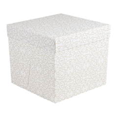 Image BOÎTES PATISSERIES HAUTES SANS FENÊTRE 'THEPACK DECO' 330 G/M2 35,6x35,6x30,5 CM BLANC CARTON ONDULÉ MICROCANAL (30 UNITÉ)
