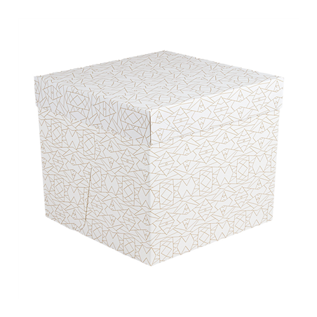 Image BOÎTES PATISSERIES HAUTES SANS FENÊTRE 'THEPACK DECO' 330 G/M2 35,6x35,6x30,5 CM BLANC CARTON ONDULÉ MICROCANAL (30 UNITÉ)