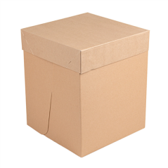 Image BOÎTES PATISSERIES HAUTES SANS FENÊTRE 'THEPACK' 320 G/M2 25,4x25,4x30,5 CM NATUREL CARTON ONDULÉ MICROCANAL (30 UNITÉ) #1