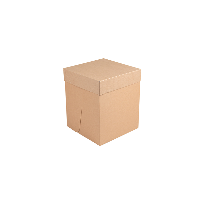 BOÎTES PATISSERIES HAUTES SANS FENÊTRE 'THEPACK' 320 G/M2 25,4x25,4x30,5 CM NATUREL CARTON ONDULÉ MICROCANAL (30 UNITÉ)