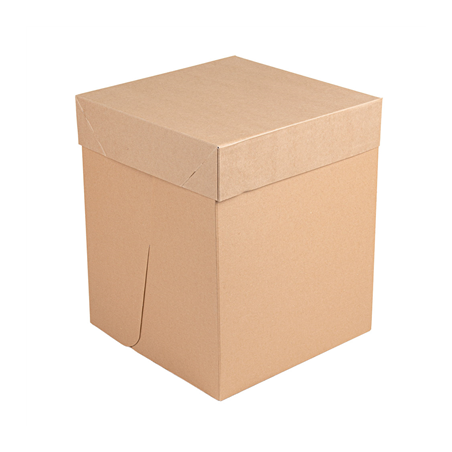 Image BOÎTES PATISSERIES HAUTES SANS FENÊTRE 'THEPACK' 320 G/M2 25,4x25,4x30,5 CM NATUREL CARTON ONDULÉ MICROCANAL (30 UNITÉ) #1