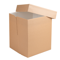 Image BOÎTES PATISSERIES HAUTES SANS FENÊTRE 'THEPACK' 320 G/M2 25,4x25,4x30,5 CM NATUREL CARTON ONDULÉ MICROCANAL (30 UNITÉ) #3