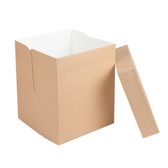 Image BOÎTES PATISSERIES HAUTES SANS FENÊTRE 'THEPACK' 320 G/M2 25,4x25,4x30,5 CM NATUREL CARTON ONDULÉ MICROCANAL (30 UNITÉ) #4