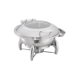 Image CHAFING DISH ROND AVEC FENÊTRE 6 L Ø 52x45,5x34 CM ARGENTE INOX + CRISTAL (1 UNITÉ) #1
