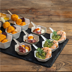 Image RÉCIPIENTS HEXAGONALES 'BIONIC'  5,5x1,5 CM BLANC BAGASSE (1000 UNITÉ) #4