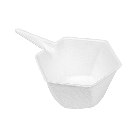 Image RÉCIPIENTS HEXAGONALES 'BIONIC'  5,5x3 CM BLANC BAGASSE (1000 UNITÉ) #1