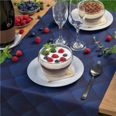 Image "TÊTE-À-TÊTE" PRÉ. 120CM (20 FEU.) 'RHOMBUS' 55 G/M2 0,40x24 M BLEU MARINE AIRLAID (6 UNITÉ) #5