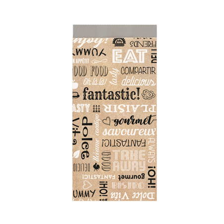 Image SACHETS INGRAISSABLES POUR SANDWICHES 'PAROLE' 40+20 G/M2 12+4x26 CM MARRON KRAFT + ALUMINIUM (500 UNITÉ) #1