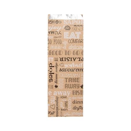 Image SACHETS INGRAISSABLES POUR SANDWICHES 'PAROLE' 40+20 G/M2 12+4x35 CM MARRON KRAFT + ALUMINIUM (500 UNITÉ) #1