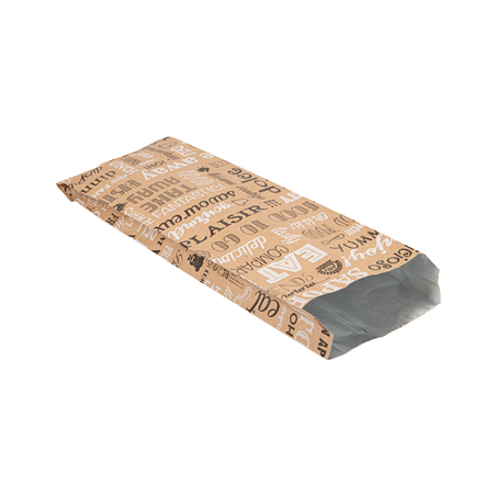 SACHETS INGRAISSABLES POUR SANDWICHES 'PAROLE' 40+20 G/M2 12+4x35 CM MARRON KRAFT + ALUMINIUM (500 UNITÉ)