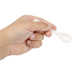 Image MINI CUILLÈRES 'BIONIC'  10 CM BLANC BAGASSE (1000 UNITÉ) #4