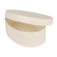 Image MINI BOÎTE OVALE AVEC COUVERCLE  16x10,5x5 CM NATUREL BOIS (20 UNITÉ) #3