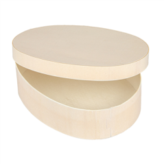 Image MINI BOÎTE OVALE AVEC COUVERCLE  19,5x14,5x5 CM NATUREL BOIS (20 UNITÉ) #3