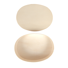 Image MINI BOÎTE OVALE AVEC COUVERCLE  19,5x14,5x5 CM NATUREL BOIS (20 UNITÉ) #4