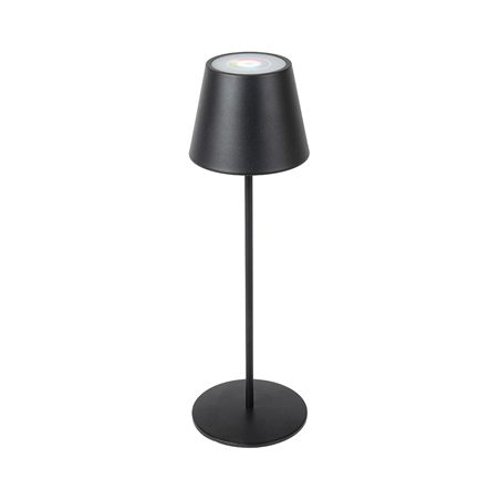 Image LAMPE LED SANS FIL + VARIATEUR 4000 mAH Ø 12x38 CM NOIR METAL (1 UNITÉ) #1