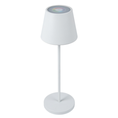 Image LAMPE LED SANS FIL + VARIATEUR 4000 mAH Ø 11x35 CM BLANC METAL (1 UNITÉ) #1