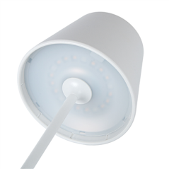 Image LAMPE LED SANS FIL + VARIATEUR 4000 mAH Ø 11x35 CM BLANC METAL (1 UNITÉ) #3