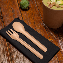 Image FOURCHETTES 'PAPER CUTLERY' 960 G/M2 15,8 CM NATUREL PAPIER (50 UNITÉ) #6