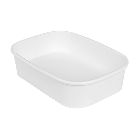 Image RÉCIPIENTS RECTANGULAIRES 500 ML 320 + 30 PE G/M2 17,3x12,3x4,1 CM BLANC KRAFT (300 UNITÉ) #1