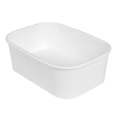 Image RÉCIPIENTS RECTANGULAIRES 750 ML 320 + 30 PE G/M2 17,3x12,3x5,7 CM BLANC KRAFT (300 UNITÉ) #1