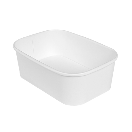 Image RÉCIPIENTS RECTANGULAIRES 750 ML 320 + 30 PE G/M2 17,3x12,3x5,7 CM BLANC KRAFT (300 UNITÉ) #1