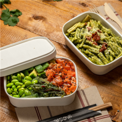 Image RÉCIPIENTS RECTANGULAIRES 750 ML 320 + 30 PE G/M2 17,3x12,3x5,7 CM BLANC KRAFT (300 UNITÉ) #3