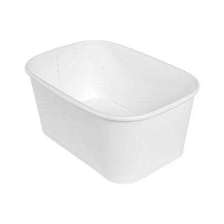 Image RÉCIPIENTS RECTANGULAIRES 1000 ML 320 + 30 PE G/M2 17,3x12,3x7,5 CM BLANC KRAFT (300 UNITÉ) #1