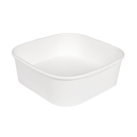 Image RÉCIPIENTS CARRÉS 1000 ML 320 + 26 PE G/M2 16,7x16,7x5,5 CM BLANC KRAFT (300 UNITÉ) #1