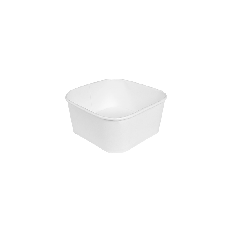 RÉCIPIENTS CARRÉS 1230 ML 320 + 26 PE G/M2 16,7x16,7x6,6 CM BLANC KRAFT (300 UNITÉ)