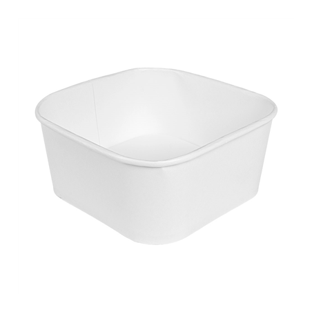 Image RÉCIPIENTS CARRÉS 1230 ML 320 + 26 PE G/M2 16,7x16,7x6,6 CM BLANC KRAFT (300 UNITÉ) #1