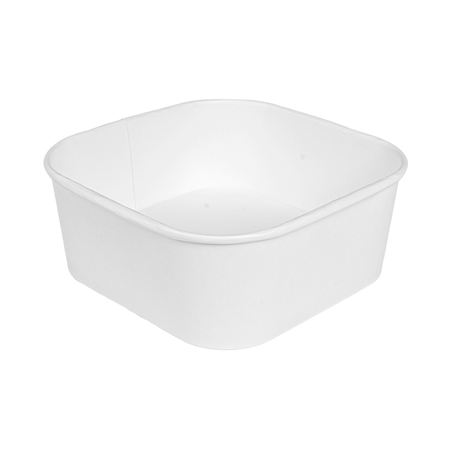 Image RÉCIPIENTS CARRÉS 1410 ML 320 + 26 PE G/M2 16,7x16,7x7,5 CM BLANC KRAFT (300 UNITÉ) #1
